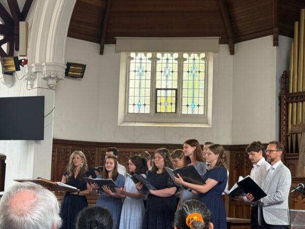 The mission team singing songs.